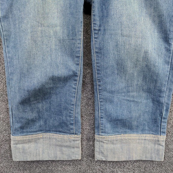 The Limited Women's Drew Straight Capri Jeans Blue 10 Stone Wash Flap Pockets - Picture 4 of 11